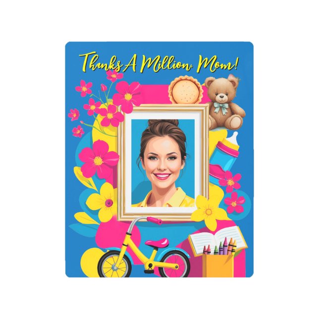 「感謝してい100万ドル！」 母の日 メタルプリント (正面)