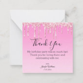 感謝してい16ピンクドリップグリッタースタイリッシュ ノートカード (正面)