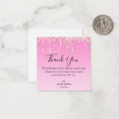 感謝してい16ピンクドリップグリッタースタイリッシュ ノートカード (正面/裏面インサイチュ)