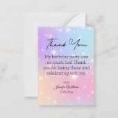 感謝してい16個のカラフルホログラフィックスター ノートカード (正面)