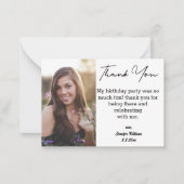 感謝してい16歳の誕生日シンプル写真 ノートカード (正面)