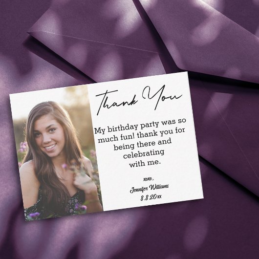 感謝してい16歳の誕生日シンプル写真 ノートカード