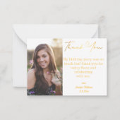 感謝してい16歳の誕生日金ゴールド写真 ノートカード (正面)