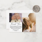 感謝してい2枚の写真がコラージュ結婚ミニマル ノートカード (正面/裏面インサイチュ)