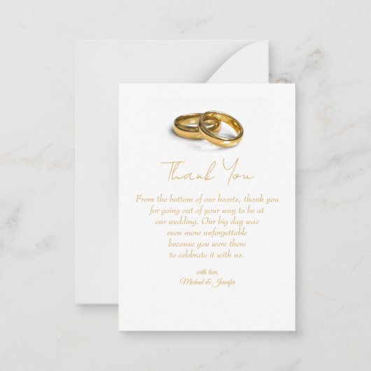 感謝してい2枚の写真が幾何学的金ゴールド結婚を ノートカード (裏面)