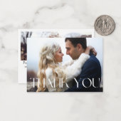感謝してい2枚の写真ホワイトシックタイポグラフィ結婚ズ ノートカード (正面/裏面インサイチュ)
