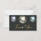 感謝してい3ディスコ金ゴールドブラック結婚シック ノートカード (正面)