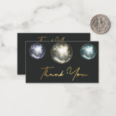 感謝してい3ディスコ金ゴールドブラック結婚シック ノートカード (正面/裏面インサイチュ)