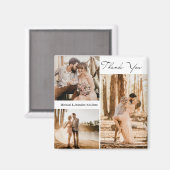 感謝してい3枚の写真がコラージュ結婚のスタイリッシュの マグネット (正面/裏面)