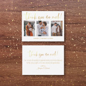 感謝してい3枚の写真のコラージュ結婚ミニマル金ゴールド ノートカード