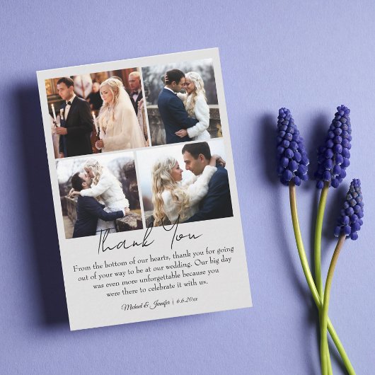 感謝してい4枚の写真をコラージュミニマルシ結婚ット ノートカード