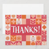 感謝してい!フローラパッチワークフラットグリーティングカード (正面/裏面)