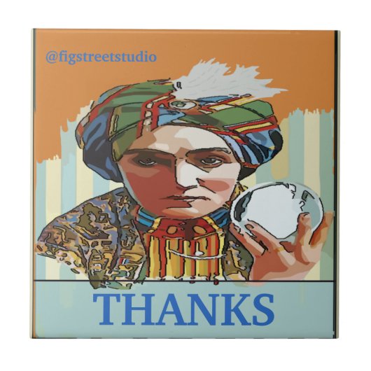 感謝してい、マジシャン、タイル、文字タイルの追加または編集 タイル (正面)