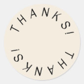 感謝してい!ミニマルシンプルデザインありがとうステッカー ラウンドシール (正面)