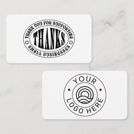 感謝してい – 中小企業をサポートしていただき、ありがとうございます 名刺 (正面/裏面)