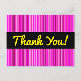 感謝してい+薄いマゼンタおよびピンクの色のストライプパターン ポストカード