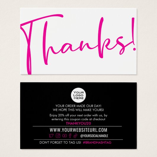 感謝してい!顧客リラックスモダン割引の挿入 (正面&裏面)