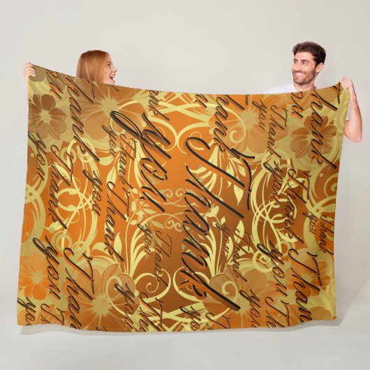 感謝してい+you,タイポグラフィ,文字,フォント,レタリング，通話 フリースブランケット (インサイチュ)