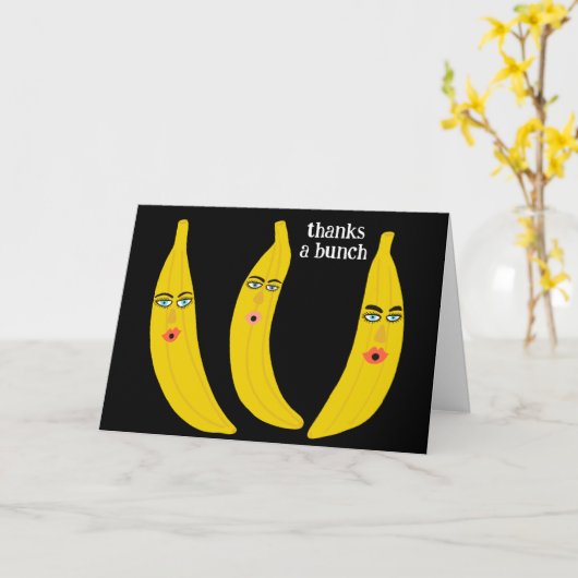 感謝していA BUNCH おもしろい Bananas Thank you Cute カード (黄色い花)