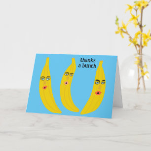 感謝していA BUNCH おもしろい Bananas Thank you Cute カード