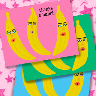 感謝していA BUNCH おもしろい Bananas Thank you Cute ポストカード