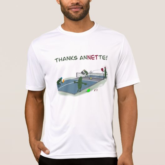 感謝していAnnette pickleballがネットに当たる Tシャツ (正面)