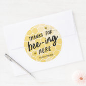 感謝していBee-ing hereメッセージカード ラウンドシール (封筒)