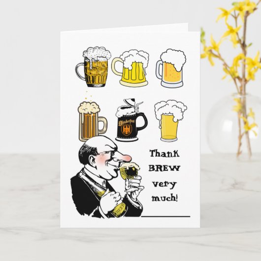 感謝していBrewありおもしろいがとう カード (黄色い花)