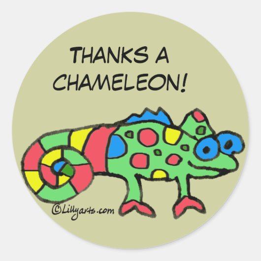 感謝していChameleonのパーソナライズされたステッカー ラウンドシール (正面)