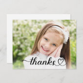 感謝していCuteハートスクリカスタムプト写真 サンキューカード (正面/裏面)