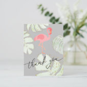 感謝していflamingo pink tropical ポストカード (スタンド正面)