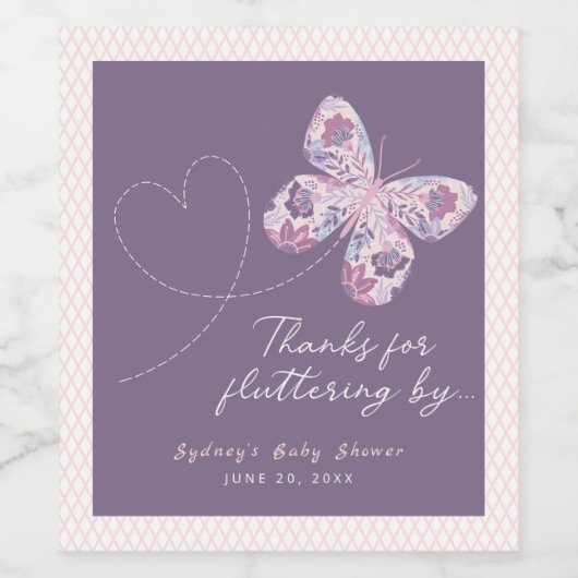 感謝していFor Flutering By - Butterfly ワインラベル (シングルラベル)