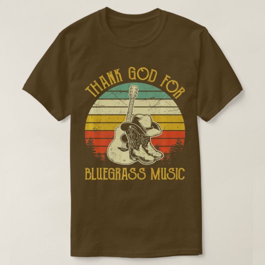感謝していGod For Bluegrass Music Country Southern Wes Tシャツ (デザイン正面)