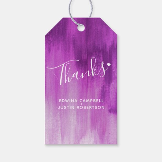 感謝していmauve抽象芸術ア結婚ートのイベントギフトラベル ギフトタグ (正面)