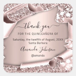感謝していQUINCEANERAスウィート16thバラスクエアステッカー スクエアシール