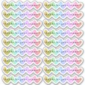 感謝していRainbowグリッターハート シール (正面)