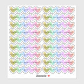 感謝していRainbowグリッターハート シール (シート)
