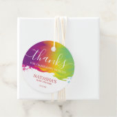 感謝していRainbow Waterカラー絵を描（ばちゃばちゃ）跳ねる、オレンジ フェイバータグ (インサイチュ)