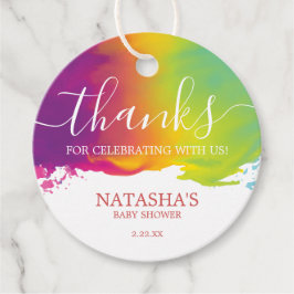 感謝していRainbow Waterカラー絵を描（ばちゃばちゃ）跳ねる、オレンジ フェイバータグ