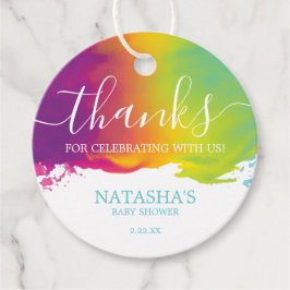 感謝していRainbow Waterカラー絵を描（ばちゃばちゃ）跳ねる、Blue フェイバータグ