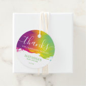 感謝していRainbow Waterカラー絵を描（ばちゃばちゃ）跳ねる、Green フェイバータグ (インサイチュ)