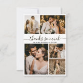 感謝していScript Photo Collageの結婚サンキューカード サンキューカード (正面)