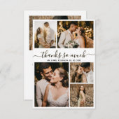 感謝していScript  Photo Collageの結婚サンキューカード サンキューカード (正面/裏面)