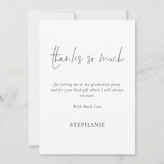 感謝していScript Photo Graduation Thank You カード (正面)