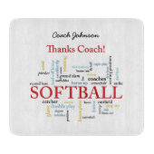 感謝していSoftballコーチの言葉グループ、チーム、レッド カッティングボード (正面)