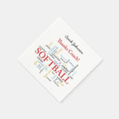 感謝していSoftballコーチの言葉グループ、チーム、レッド スタンダードカクテルナプキン (角)