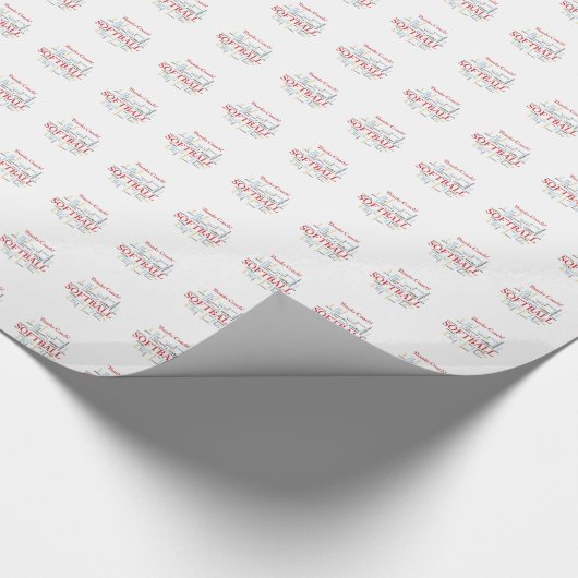 感謝していSoftballコーチの言葉グループ、チーム、レッド ラッピングペーパー (角)