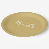 感謝していThanksgiving Family Brushed金ゴールド ペーパープレート (アングル)