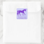 感謝していUnicornと来の誕生日パーティー スクエアシール (バッグ)