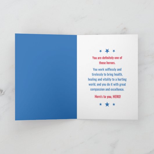 感謝していYOUよりヘルスケアのヒーローに敬意を表しよう！ カード (内部)